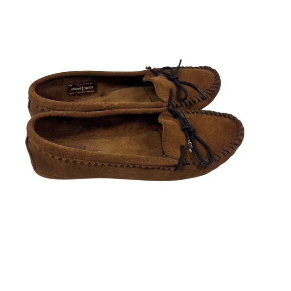 Minnetonka Suede Cinnamon Brown Moccasins Size 9.5 Shoes Slippers Flats - Picture 5 of 9